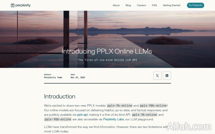 PPLX Online LLMs