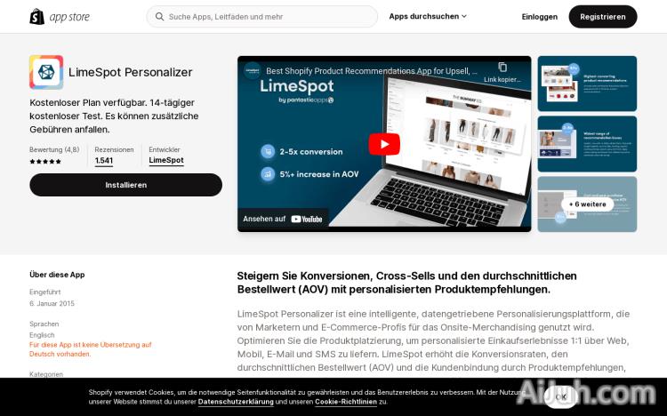 LimeSpot Personalizer | Shopify App Store