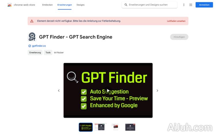GPT Finder Chrome Extension