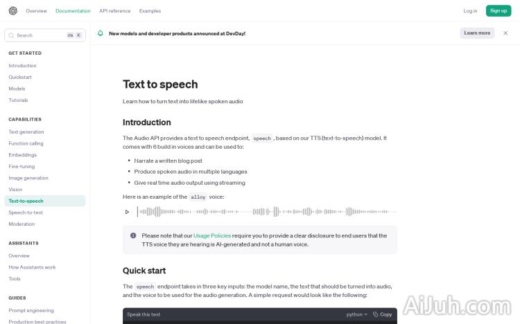 OpenAI TTS