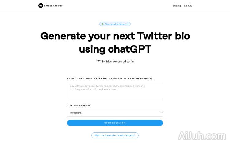 Twitter Bio Generator