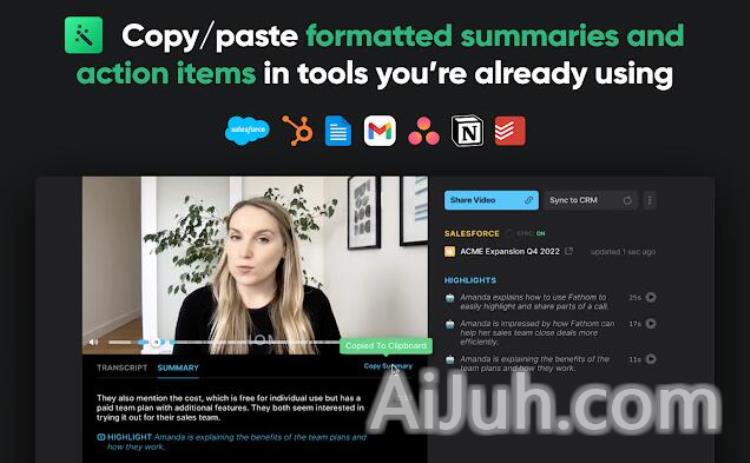 Fathom AI Notetaker for Google Meet