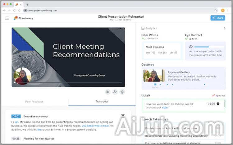 Speakeasy: AI powered speech coach