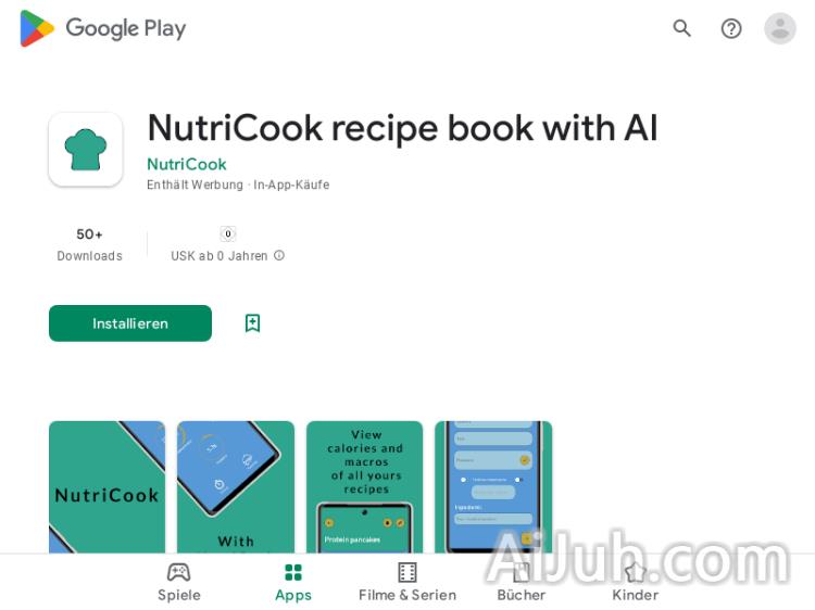 NutriCook recipe book with AI