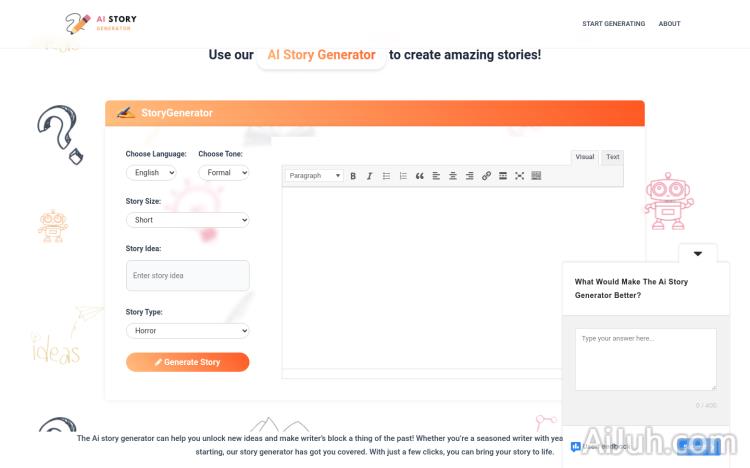 AI Story Generator by storygenerate.io