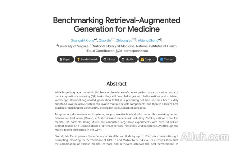 Benchmark Medical RAG