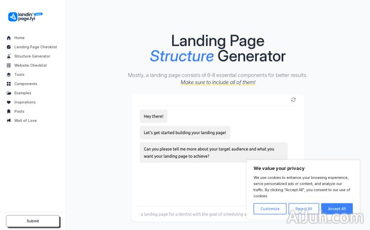 Landing Page Structure Generator