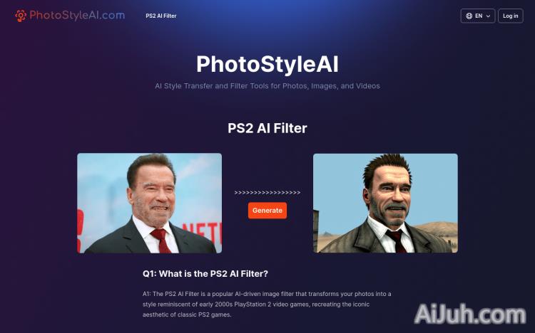 PS2 AI Filter by PhotoStyleAI