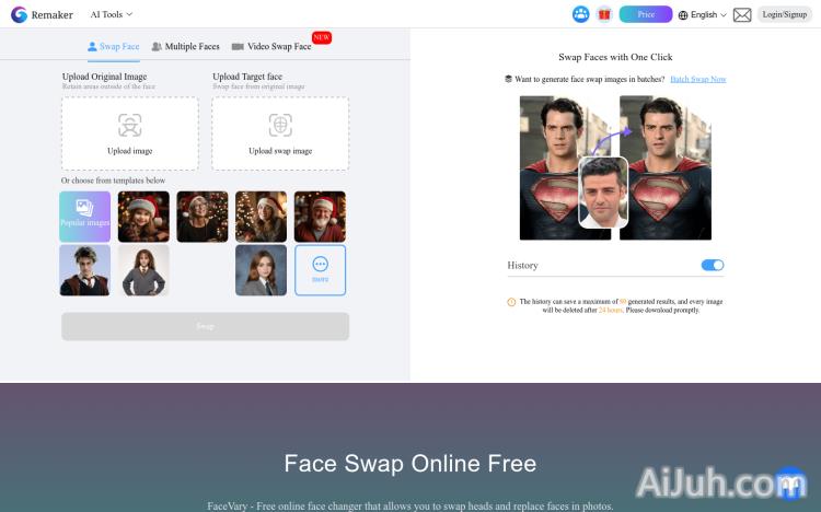 FaceVary Face Swap Online Free