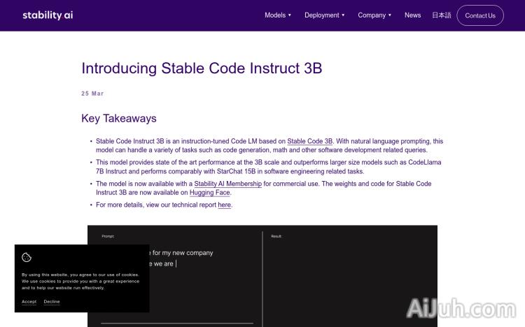 Stable Code Instruct 3B