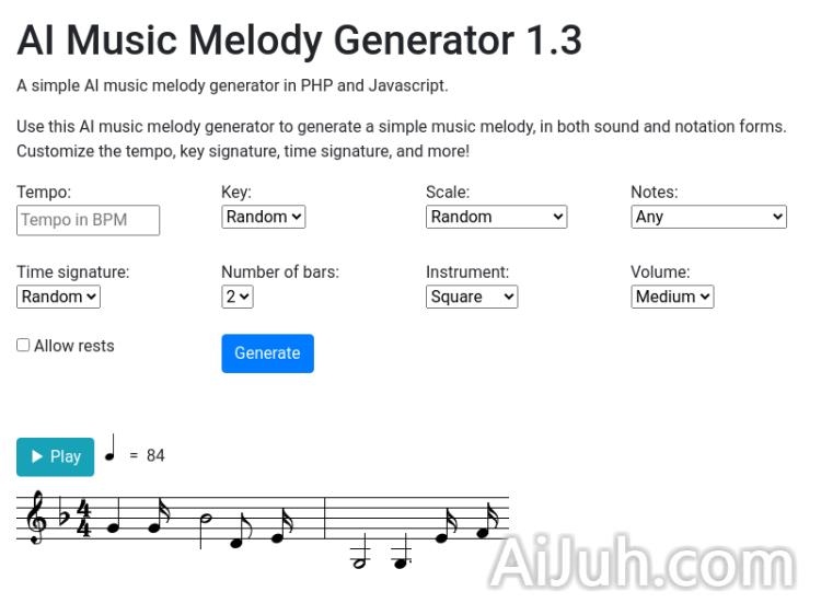 AI music melody generator
