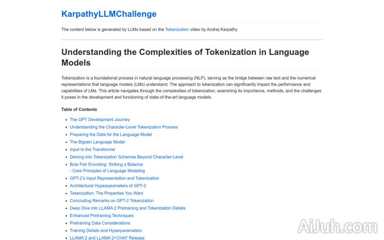 KarpathyLLMChallenge