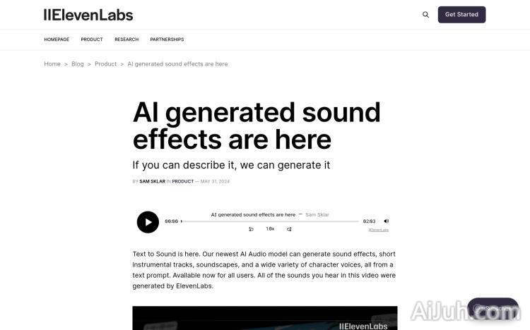 ElevenLabs Text to Sound Effects