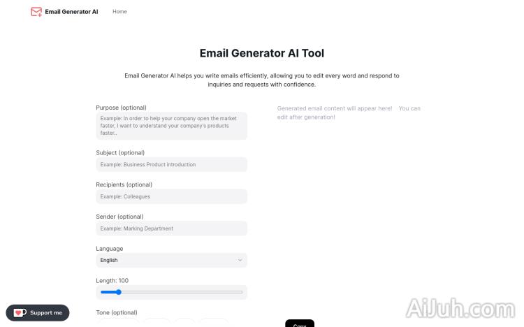 Email Generator AI Tool
