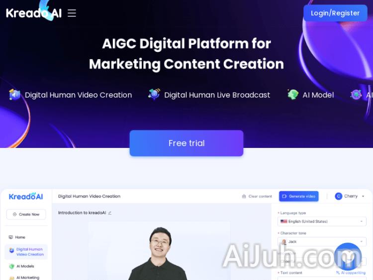 kreado_AI video creation platform