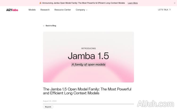 Jamba 1.5 Open Model Family