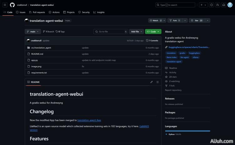 Translation Agent WebUI