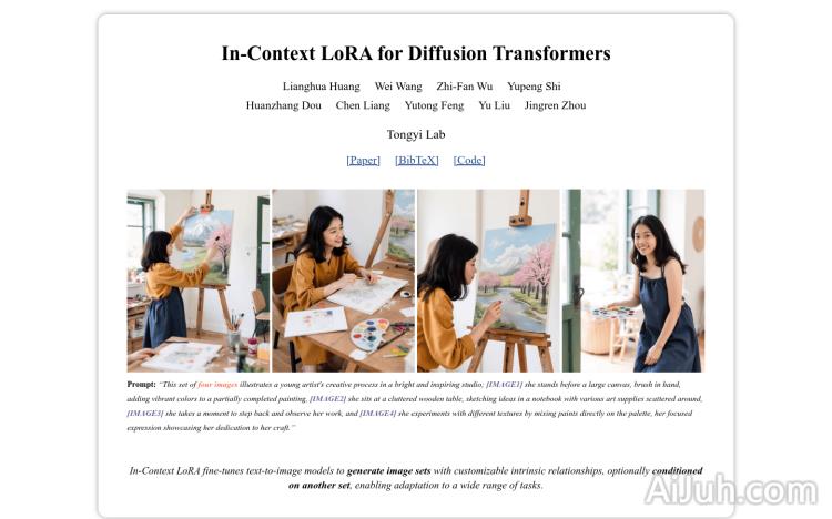 In-Context LoRA for Diffusion Transformers