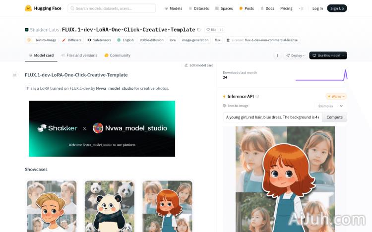 FLUX.1-dev-LoRA-One-Click-Creative-Template
