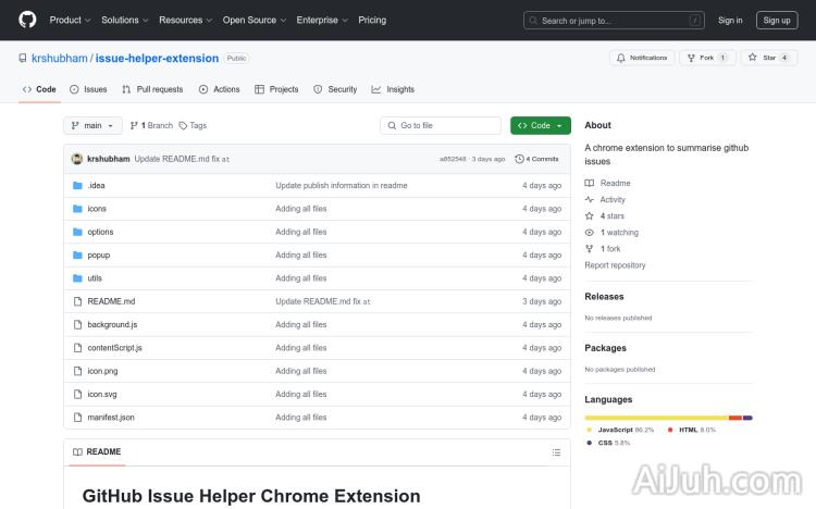 GitHub Issue Helper Chrome Extension