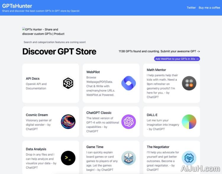 GPTsHunter-GPT Store GPTsHunter-GPT Store