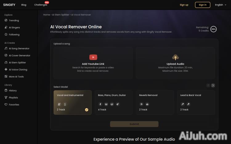 Singify Vocal Remover
