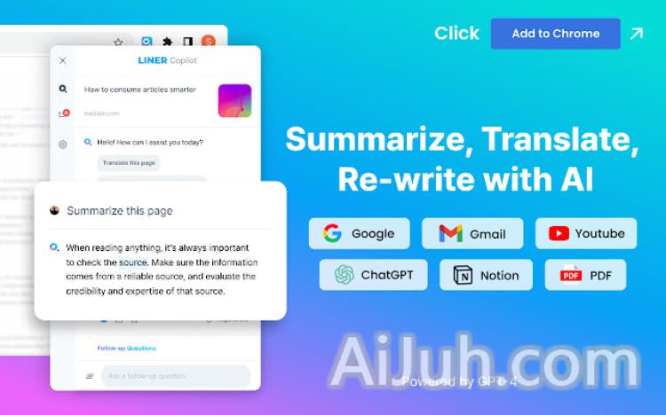 LINER ChatGPT: AI Copilot for Web&YouTube