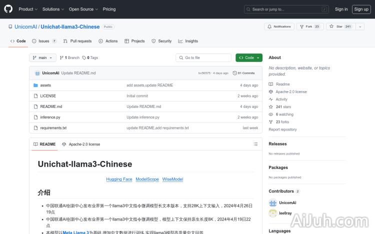 Unichat-llama3-Chinese