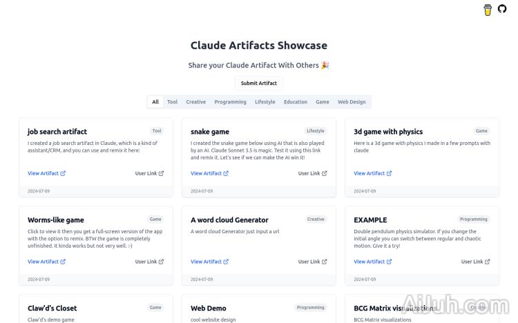 Claude Artifacts Showcase